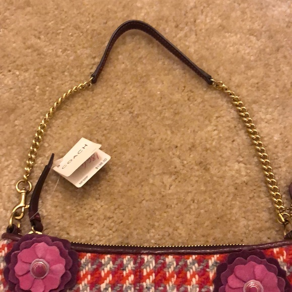 Coach Shoulder Bag Chevron Size OS Color Purple Orange - Picture 3 of 10